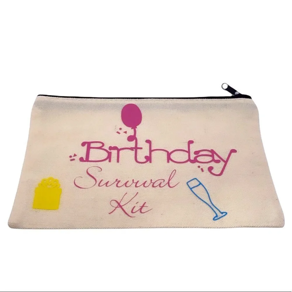 NWT WOOL + PEPPER CO. Birthday Survival Kit Custom Zipper Bag